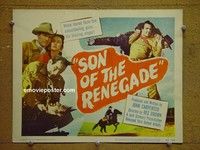 Y314 SON OF THE RENEGADE title lobby card '53 Johnny Carpenter