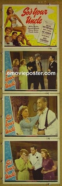 Y785 SO'S YOUR UNCLE 4 lobby cards '43 Billie Burke, Woods