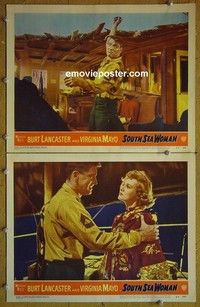 Z188 SOUTH SEA WOMAN 2 lobby cards '53 Burt Lancaster