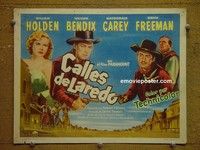 Y324 STREETS OF LAREDO Spanish title lobby card '49 William Holden