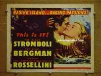 Y325 STROMBOLI title lobby card '50 Ingrid Bergman, Rossellini