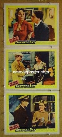 Y946 SUBWAY IN THE SKY 3 lobby cards '59 Hildegarde Neff