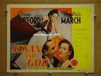 Y334 SUSAN & GOD title lobby card '40 great deco Joan Crawford image!