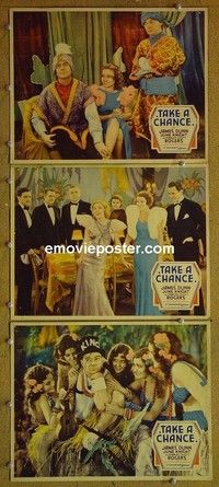 Y947 TAKE A CHANCE 3 lobby cards '33 James Dunn, Buddy Rogers