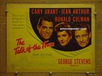 Y335 TALK OF THE TOWN title lobby card '42 Cary Grant, Jean Arthur