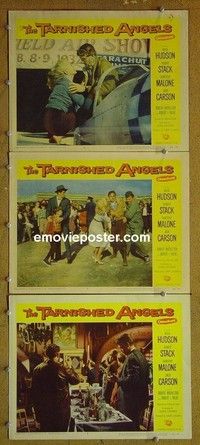 Y948 TARNISHED ANGELS 3 lobby cards '58 Rock Hudson,Robert Stack