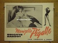 Z937 THAT NAUGHTY GIRL lobby card '56 Brigitte Bardot bird kiss!
