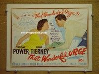 Y342 THAT WONDERFUL URGE title lobby card '49 Tyrone Power, Tierney