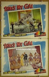 Z200 THAT'S MY GAL 2 lobby cards '47 Lynne Roberts, Red Barry