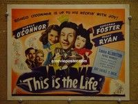 Y348 THIS IS THE LIFE title lobby card '44 Foster, O'Connor