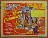 Y353 3 CABALLEROS title lobby card '44 Donald Duck, Panchito