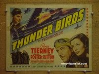 Y355 THUNDER BIRDS title lobby card '42 Gene Tierney, WWII