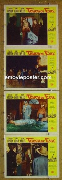 Y797 TOUCH OF EVIL 4 lobby cards '58 Orson Welles, Janet Leigh