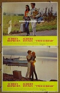 Y969 2 FOR THE ROAD 2 lobby cards '67 Audrey Hepburn, Al Finney