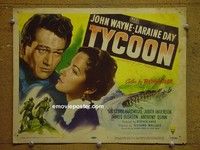 Y369 TYCOON title lobby card '47 John Wayne, Laraine Day
