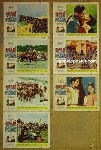 Y635 WAR & PEACE 7 lobby cards R63 Audrey Hepburn, Fonda