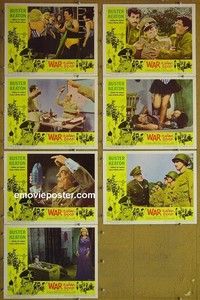 Y636 WAR ITALIAN STYLE 7 lobby cards '66 Buster Keaton