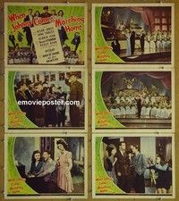 Y670 WHEN JOHNNY COMES MARCHING HOME 6 lobby cards '42 Jones