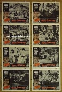 Y590 WHITE SLAVE SHIP 8 lobby cards '62 caged women!
