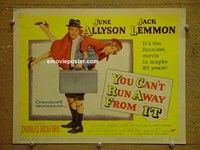 Y393 YOU CAN'T RUN AWAY FROM IT title lobby card '56 Lemmon, Allyson