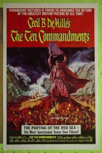 A003 10 COMMANDMENTS one-sheet movie poster R66 Charlton Heston