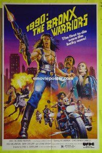 A009 1990: THE BRONX WARRIORS one-sheet movie poster '83 wild bikers!