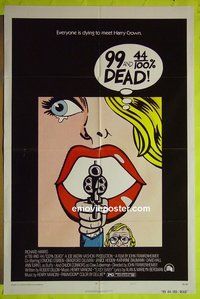 A024 99 & 44/100% DEAD style A one-sheet movie poster '74 Richard Harris