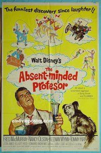 A028 ABSENT-MINDED PROFESSOR one-sheet movie poster R74 Flubber!