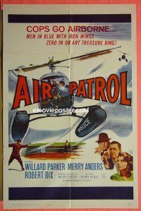 A042 AIR PATROL one-sheet movie poster '62 helicopter, Parker