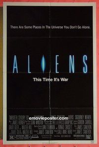 A046 ALIENS one-sheet movie poster '86 James Cameron, S. Weaver