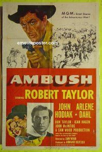 A059 AMBUSH one-sheet movie poster '50 Robert Taylor, Sam Wood