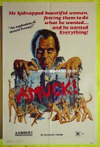 A071 AMUCK one-sheet movie poster '78 wild sexploitaiton image!