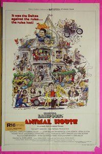 A076 ANIMAL HOUSE style B one-sheet movie poster '78 John Belushi
