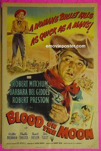 A117 BLOOD ON THE MOON one-sheet movie poster '49 Robert Mitchum