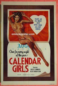 A136 CALENDAR GIRLS one-sheet movie poster '70s all-night date!