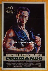 A171 COMMANDO rare style one-sheet movie poster '85 Schwarzenegger
