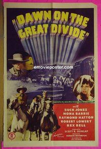 A230 DAWN ON THE GREAT DIVIDE one-sheet movie poster '42 Buck Jones