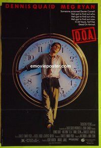 A299 DOA one-sheet movie poster '88 Dennis Quaid, Meg Ryan