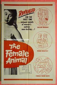 A373 FEMALE ANIMAL one-sheet movie poster c60s man-baiting!