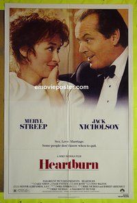 A502 HEARTBURN one-sheet movie poster '86 Jack Nicholson, Meryl Streep
