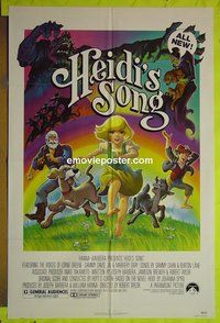 A512 HEIDI'S SONG one-sheet movie poster '82 Hanna-Barbera cartoon!
