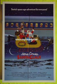 A524 HERE COMES SANTA CLAUS one-sheet movie poster '84 Christmas!