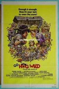 A543 HOG WILD one-sheet movie poster '80 Jack Davis art!