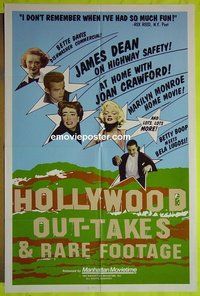 A545 HOLLYWOOD OUT-TAKES one-sheet movie poster '84 James Dean, Monroe