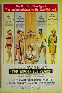 A612 IMPOSSIBLE YEARS one-sheet movie poster '68 David Niven