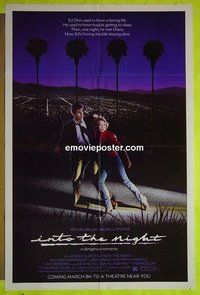 A634 INTO THE NIGHT advance one-sheet movie poster '85 Goldblum, Pfeiffer