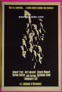 A665 JUDGMENT AT NUREMBERG one-sheet movie poster '61 classic image!