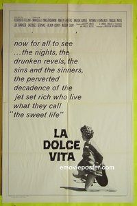 A686 LA DOLCE VITA one-sheet movie poster R66 Federico Fellini