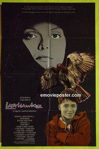 A695 LADYHAWKE 1sh '85 cool image of Michelle Pfeiffer & young Matthew Broderick!