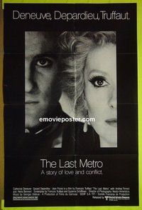 A709 LAST METRO one-sheet movie poster '80 Deneuve, Depardieu, Truffaut